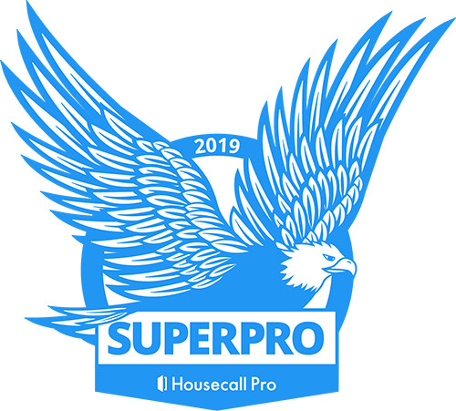 Plain 2019 Superpro badge from Housecall Pro